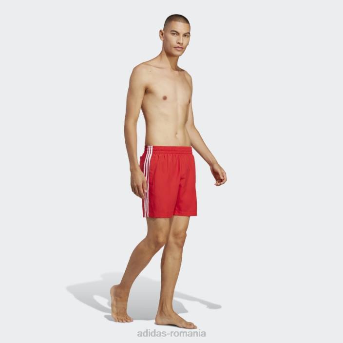 Adidas scarlet originals adicolor pantaloni scurți de baie cu 3 dungi adidas bărbați stacojiu/alb 2JBN13653