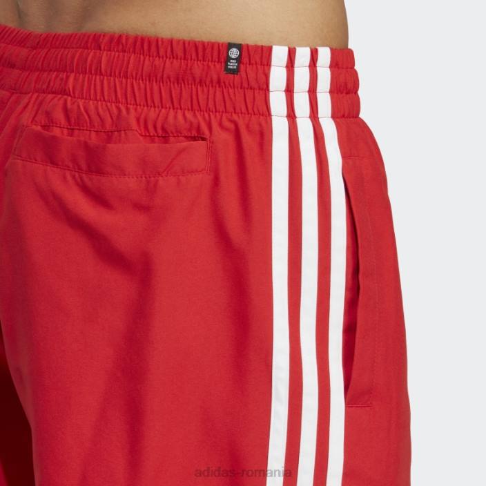 Adidas scarlet originals adicolor pantaloni scurți de baie cu 3 dungi adidas bărbați stacojiu/alb 2JBN13653