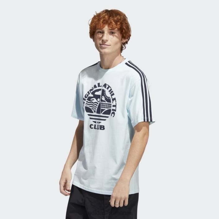 Adidas tricou 3 dungi original athletic club albastru bărbați cerneală albastră 2JBN14917
