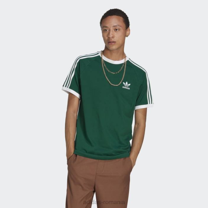 Adidas tricou adicolor clasics 3 dungi verde inchis bărbați verde inchis 2JBN13099