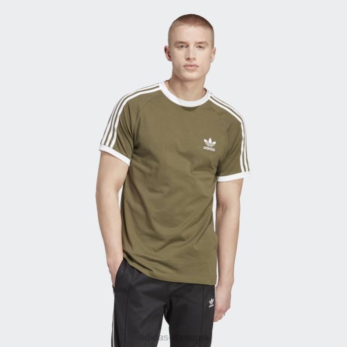 Adidas tricou adicolor classics cu 3 dungi olive bărbați măsline 2JBN14480