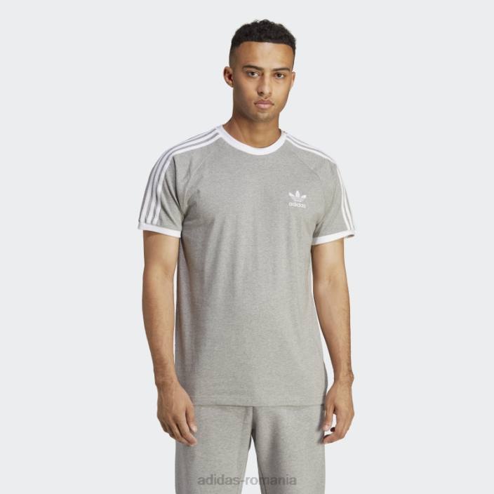 Adidas tricou adicolor classics gri mediu cu 3 dungi bărbați gri mediu 2JBN7492