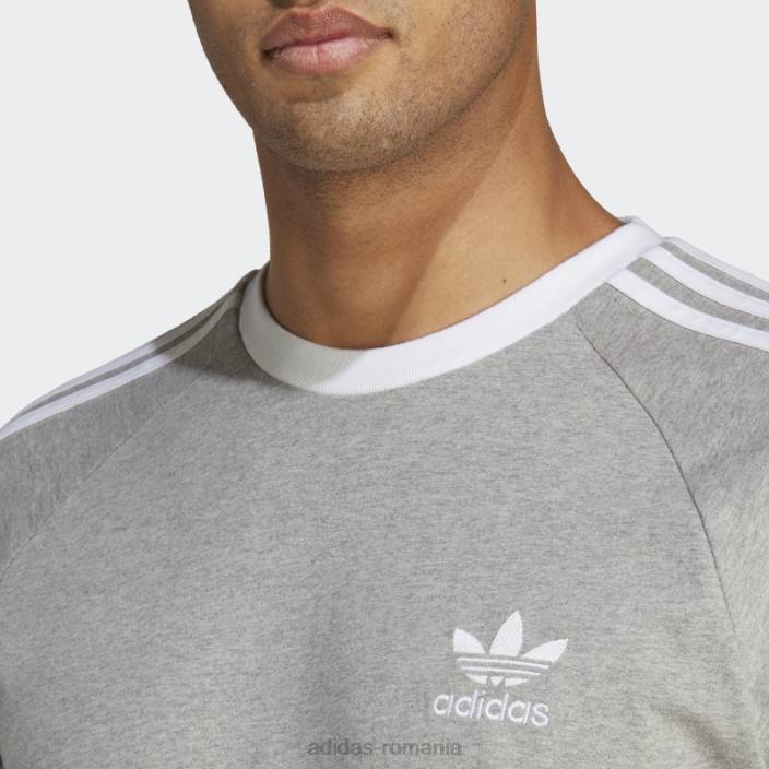 Adidas tricou adicolor classics gri mediu cu 3 dungi bărbați gri mediu 2JBN7492