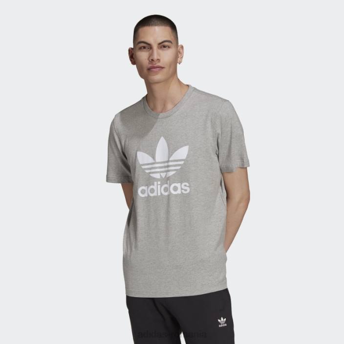 Adidas tricou adicolor classics trefoil gri mediu adidas bărbați gri mediu/alb 2JBN1470