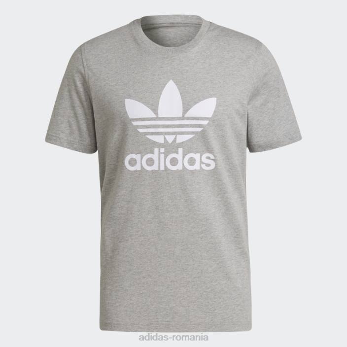 Adidas tricou adicolor classics trefoil gri mediu adidas bărbați gri mediu/alb 2JBN1470