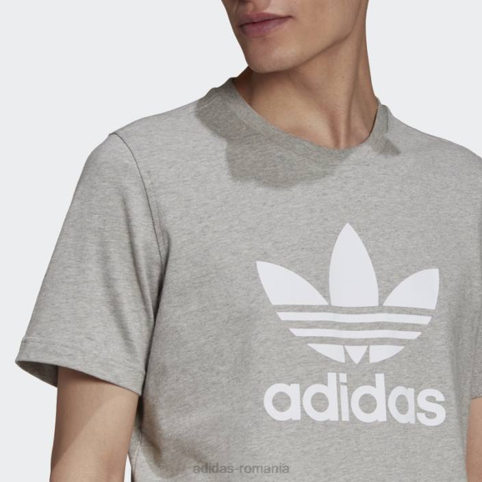 Adidas tricou adicolor classics trefoil gri mediu adidas bărbați gri mediu/alb 2JBN1470