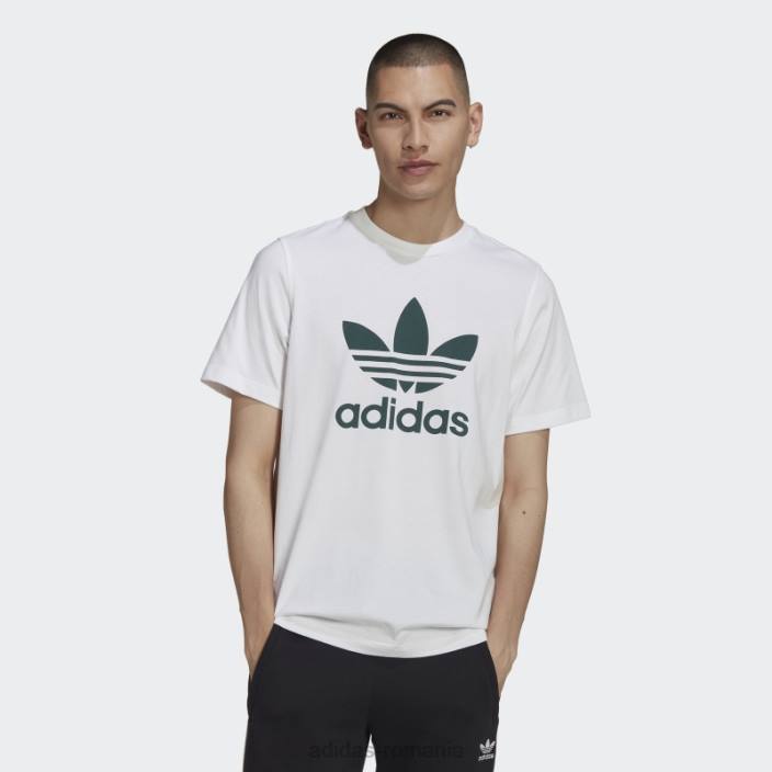 Adidas tricou adicolor classics trefoil verde mineral bărbați alb/verde mineral 2JBN6764