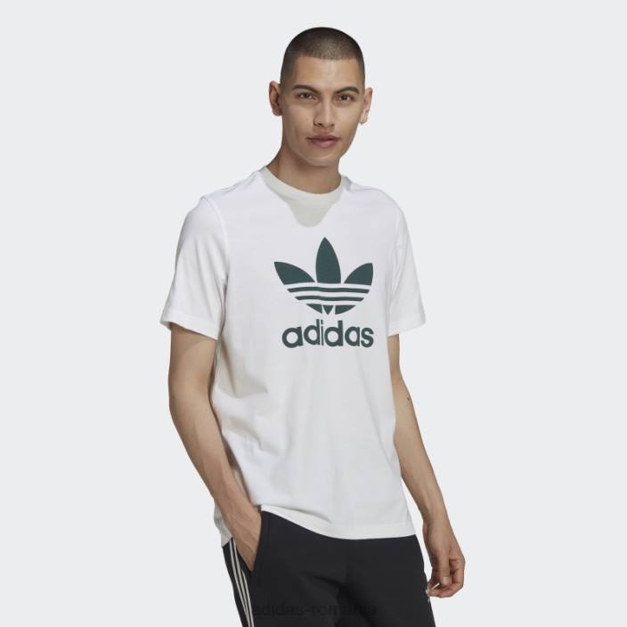 Adidas tricou adicolor classics trefoil verde mineral bărbați alb/verde mineral 2JBN6764