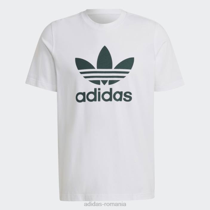 Adidas tricou adicolor classics trefoil verde mineral bărbați alb/verde mineral 2JBN6764