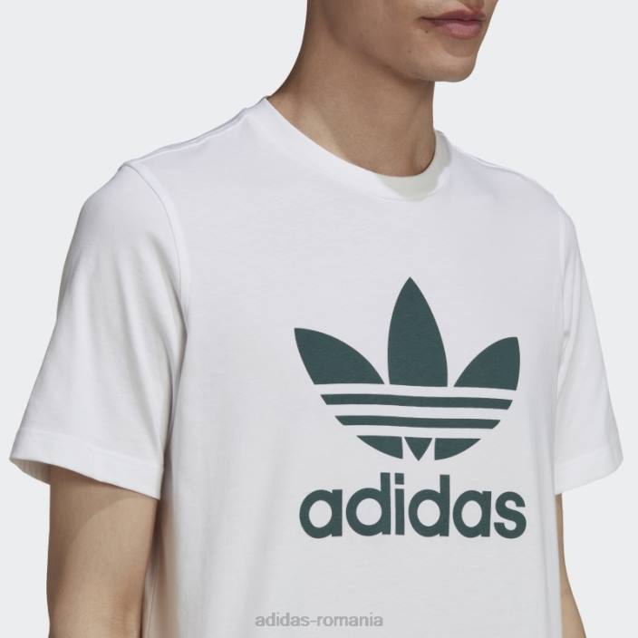Adidas tricou adicolor classics trefoil verde mineral bărbați alb/verde mineral 2JBN6764