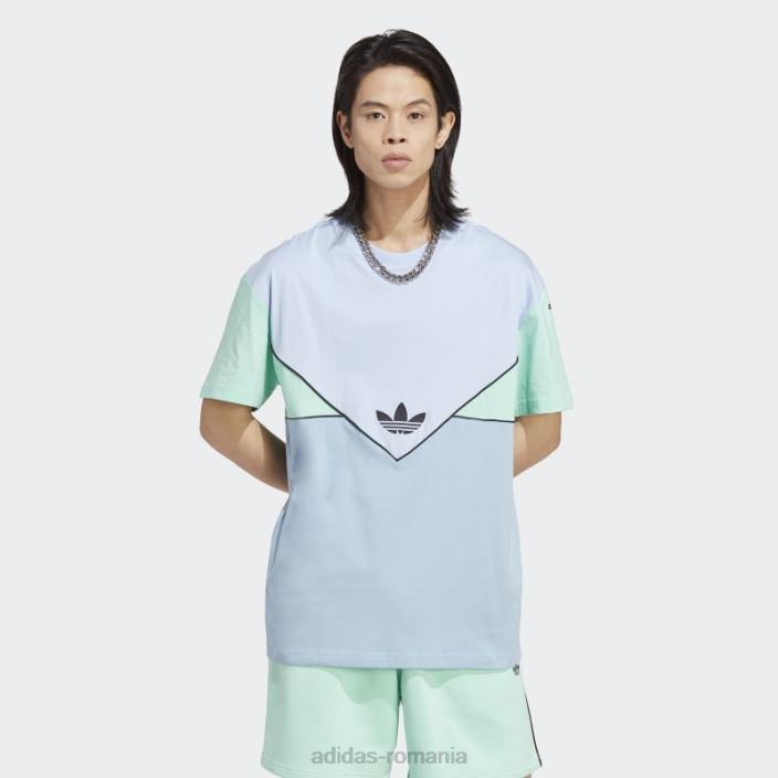 Adidas tricou adicolor sezonier albastru zori bărbați albastru zori/cer ambiental/verde 2JBN14468