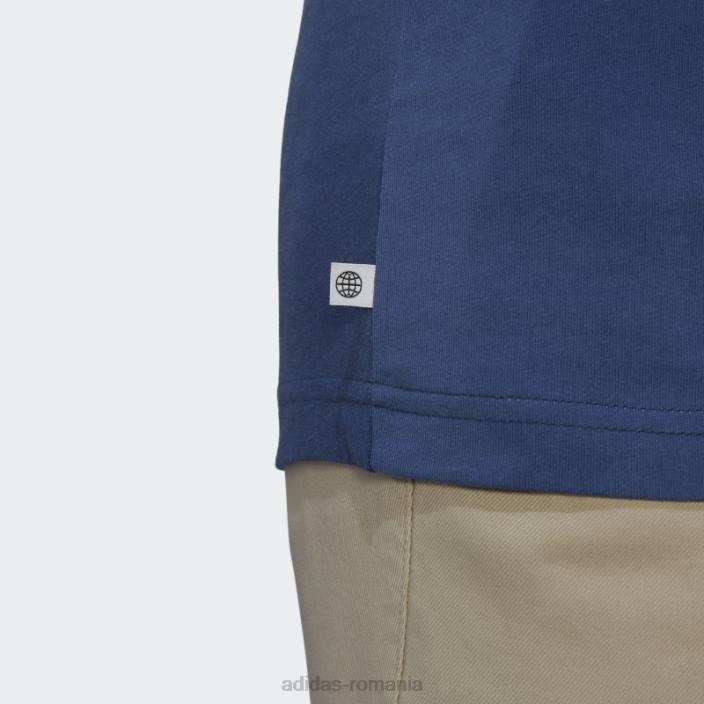 Adidas tricou adidas cu grafica mellow ride club cu 3 dungi bărbați bleumarin/alb 2JBN7371