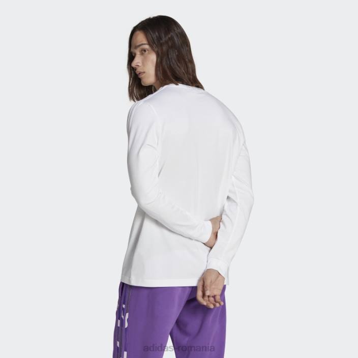 Adidas tricou adidas cu mânecă lungă cu grafică albă camo dungă bărbați alb 2JBN14373