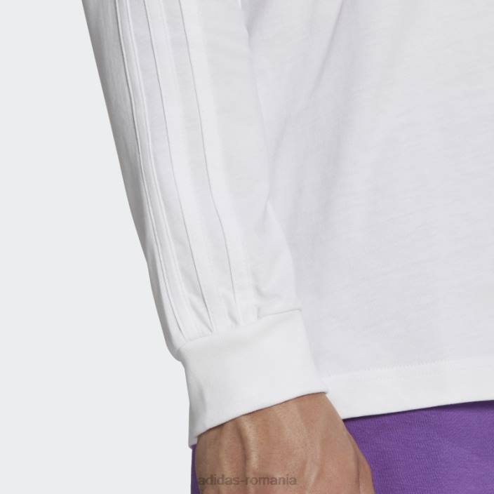 Adidas tricou adidas cu mânecă lungă cu grafică albă camo dungă bărbați alb 2JBN14373