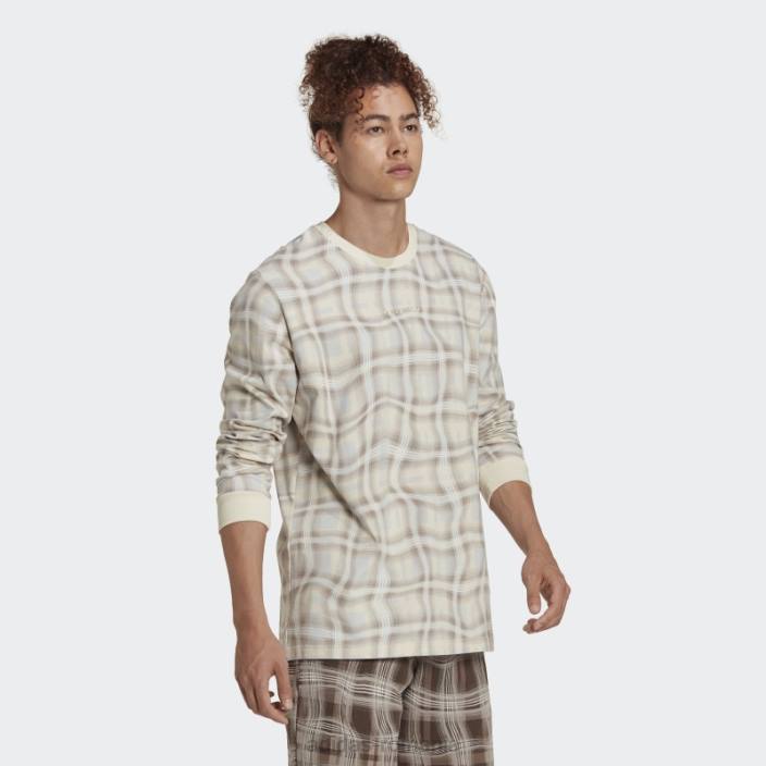 Adidas tricou adidas cu mânecă lungă cu imprimeu alb bărbați alb 2JBN7215