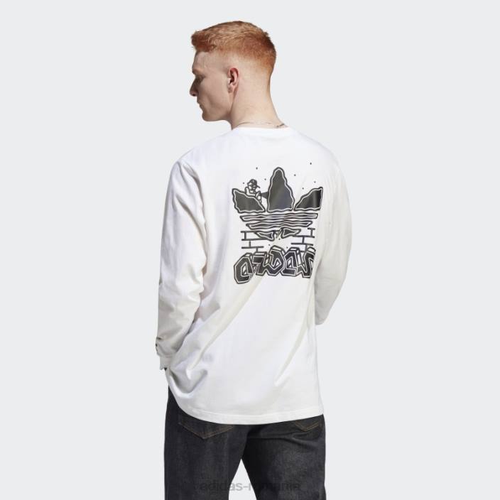 Adidas tricou adidas cu mânecă lungă grafică alb hack the elite bărbați alb 2JBN13353