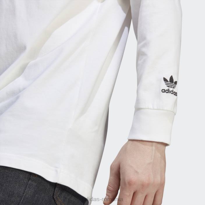 Adidas tricou adidas cu mânecă lungă grafică alb hack the elite bărbați alb 2JBN13353
