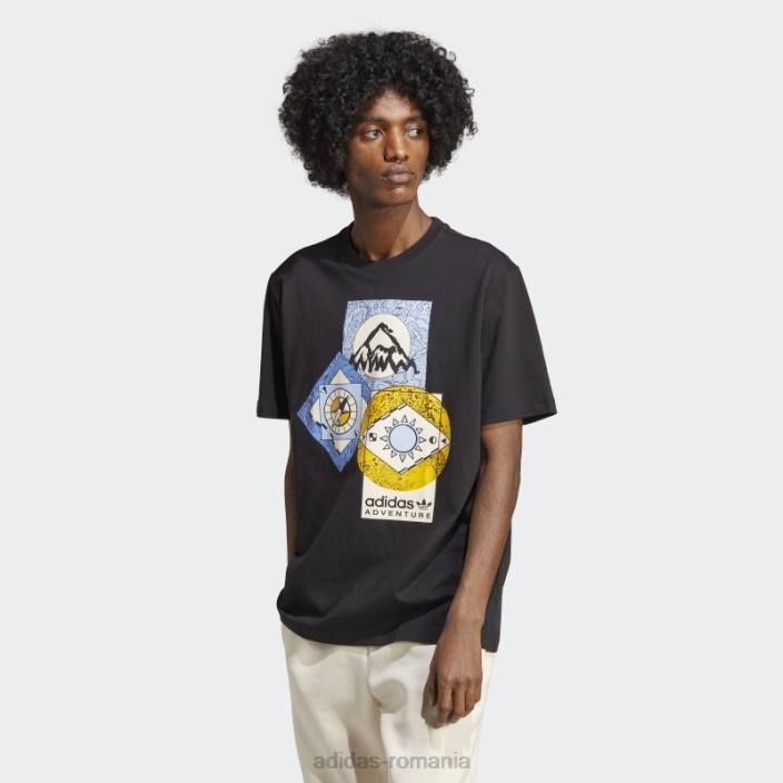 Adidas tricou adventure fc negru fierbinte bărbați negru 2JBN5037