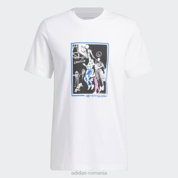 Adidas tricou alb cu grafic shmoofoil bărbați alb/multicolor 2JBN14465