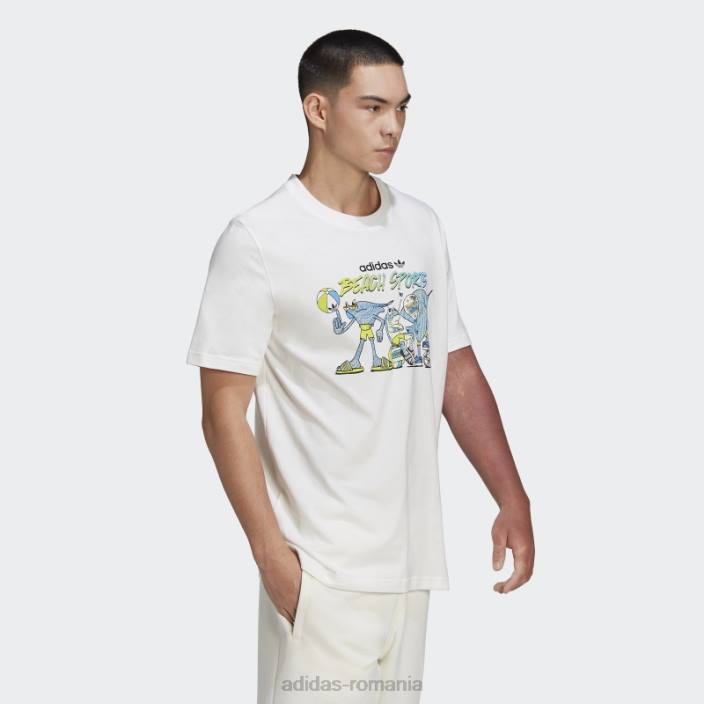 Adidas tricou alb cu pește însuflețit cu grafic adidas bărbați alb 2JBN14727