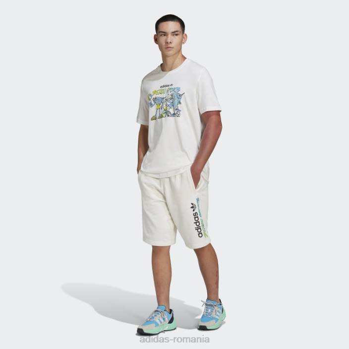 Adidas tricou alb cu pește însuflețit cu grafic adidas bărbați alb 2JBN14727