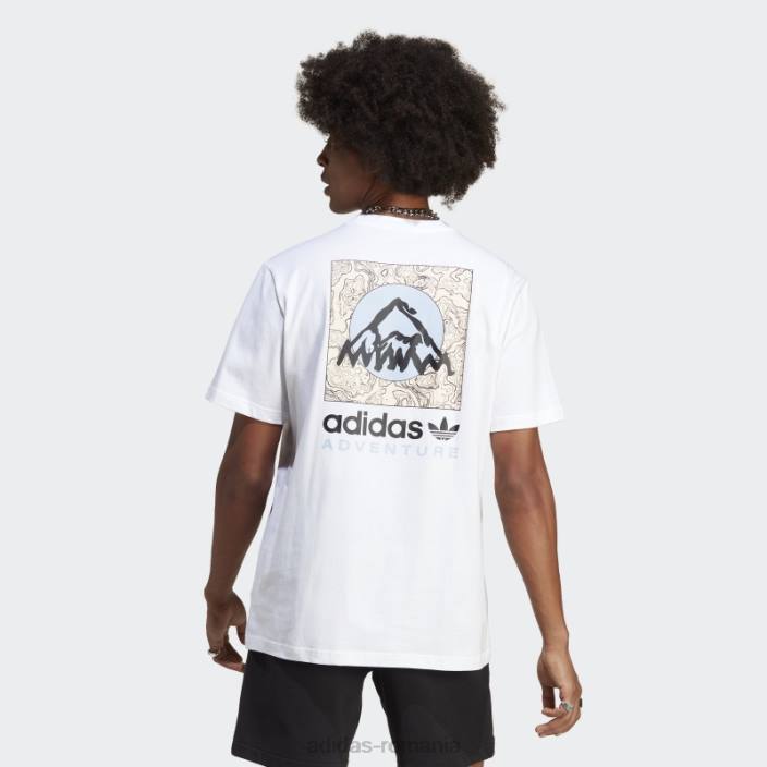 Adidas tricou alb de aventură cu spatele muntelui bărbați alb 2JBN15201