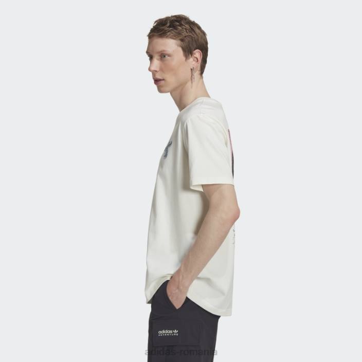 Adidas tricou alb de traseu de aventură fierbinte bărbați alb 2JBN1240