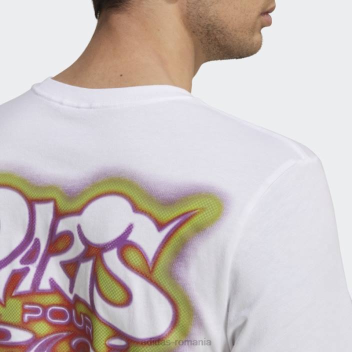 Adidas tricou alb fashion x paris baschet paris pour paris bărbați alb 2JBN15093