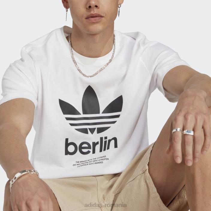 Adidas tricou alb icone berlin city originals adidas bărbați alb 2JBN13599