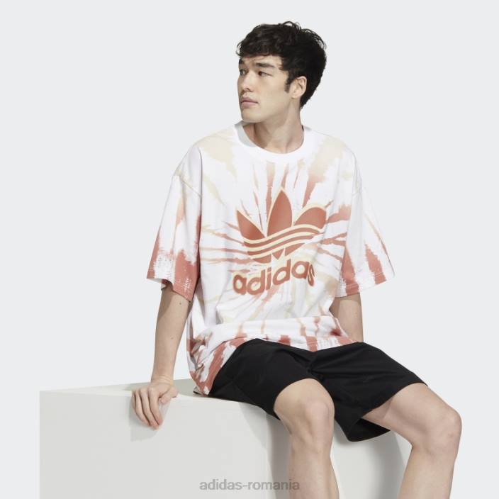 Adidas tricou alb în aer liber adidas bărbați alb/pământ 2JBN1461
