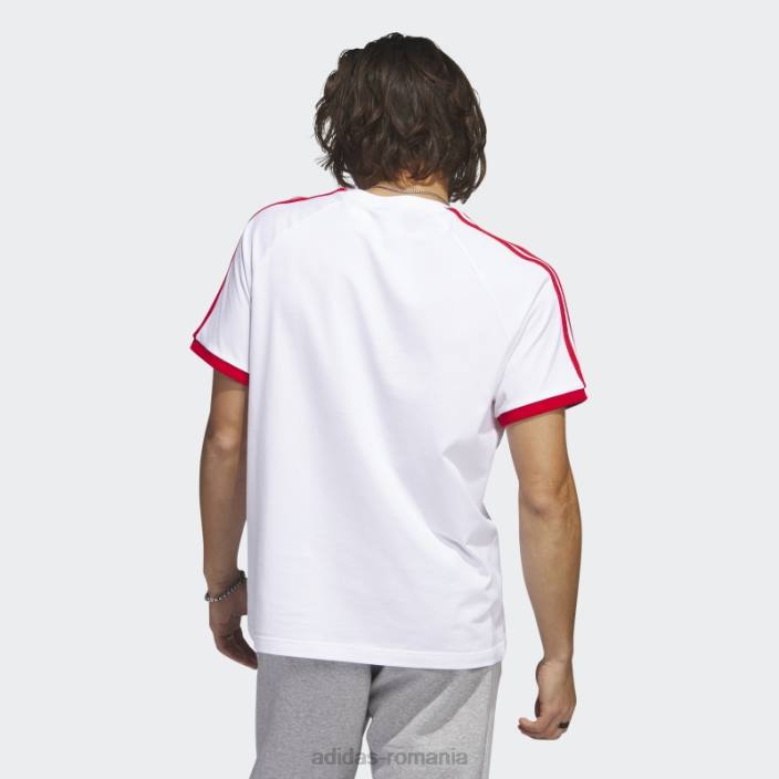 Adidas tricou alb sst cu 3 dungi bărbați alb/stacojiu 2JBN13156