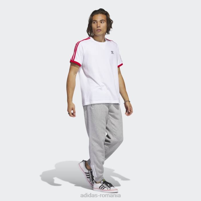 Adidas tricou alb sst cu 3 dungi bărbați alb/stacojiu 2JBN13156