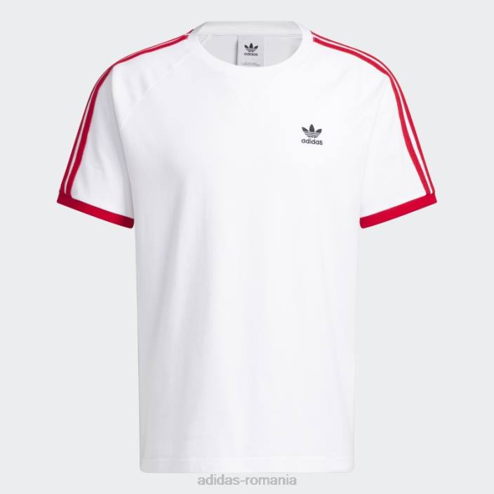 Adidas tricou alb sst cu 3 dungi bărbați alb/stacojiu 2JBN13156