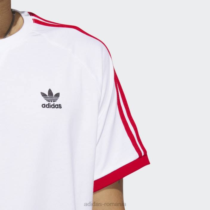 Adidas tricou alb sst cu 3 dungi bărbați alb/stacojiu 2JBN13156