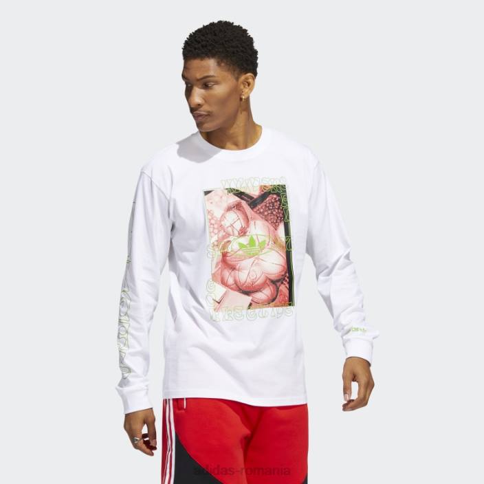 Adidas tricou b-ball photo alb adidas bărbați alb/multicolor 2JBN15066