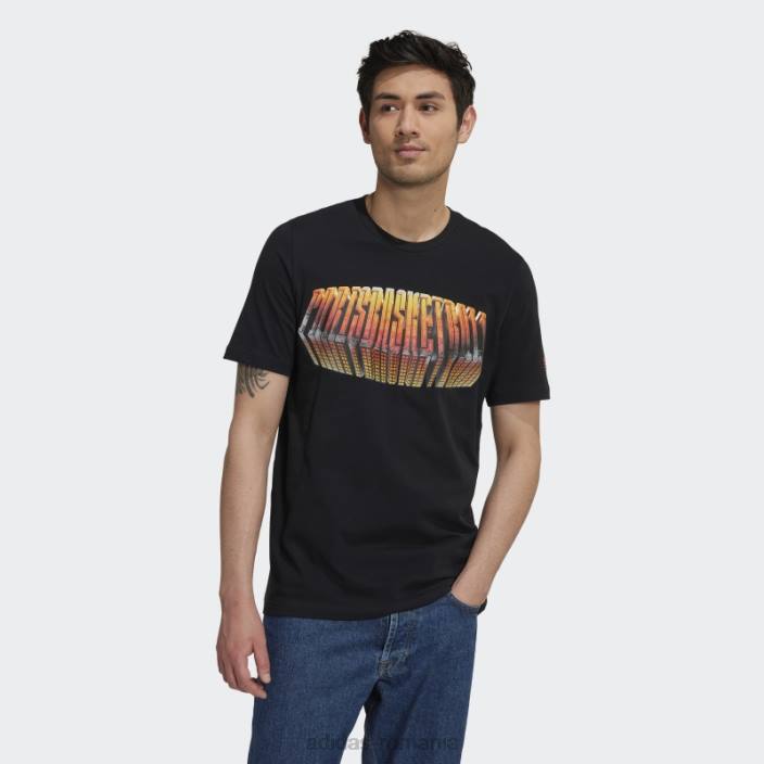 Adidas tricou black hot x paris baschet carpenter bărbați negru 2JBN15094