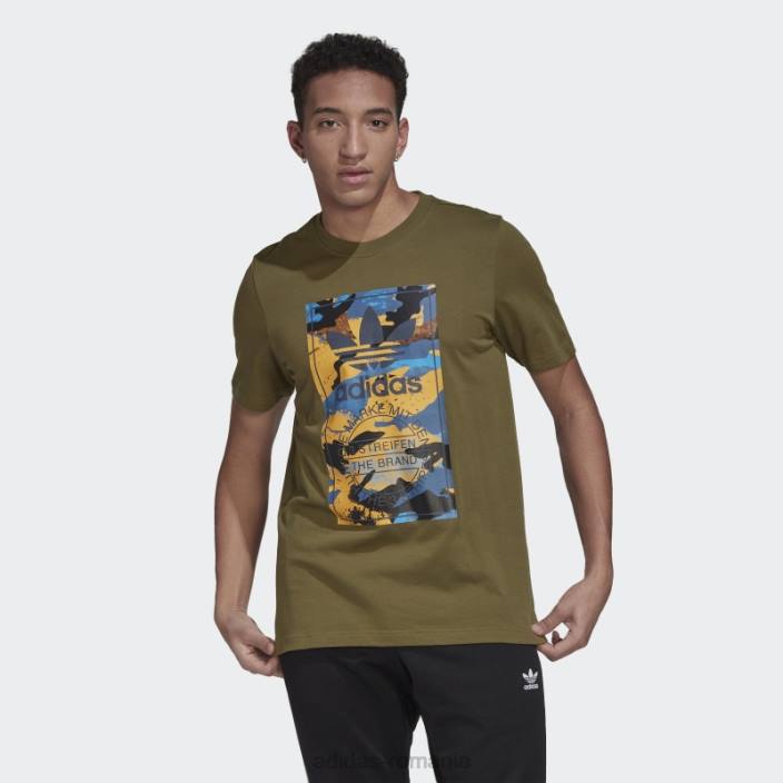 Adidas tricou camo grafic olive bărbați măsline 2JBN14666