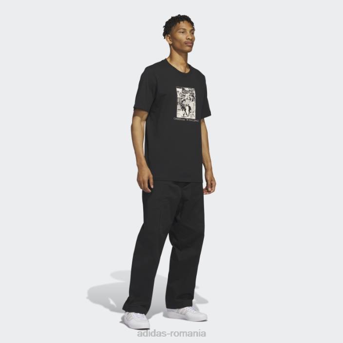 Adidas tricou cu compasiune de mărar negru bărbați alb negru 2JBN5824