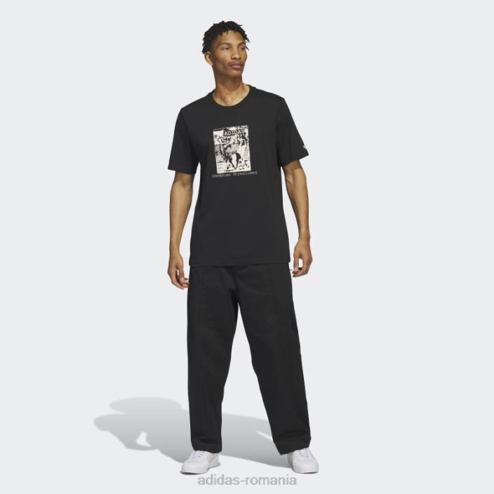 Adidas tricou cu compasiune de mărar negru bărbați alb negru 2JBN5824