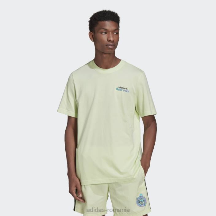Adidas tricou cu flori de pește alimentat cu grafic lime bărbați lămâie verde 2JBN15107