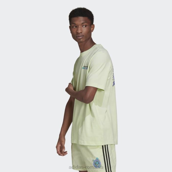 Adidas tricou cu flori de pește alimentat cu grafic lime bărbați lămâie verde 2JBN15107
