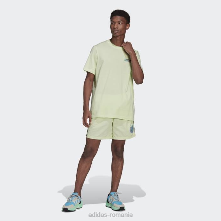 Adidas tricou cu flori de pește alimentat cu grafic lime bărbați lămâie verde 2JBN15107