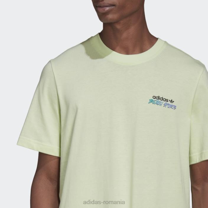 Adidas tricou cu flori de pește alimentat cu grafic lime bărbați lămâie verde 2JBN15107