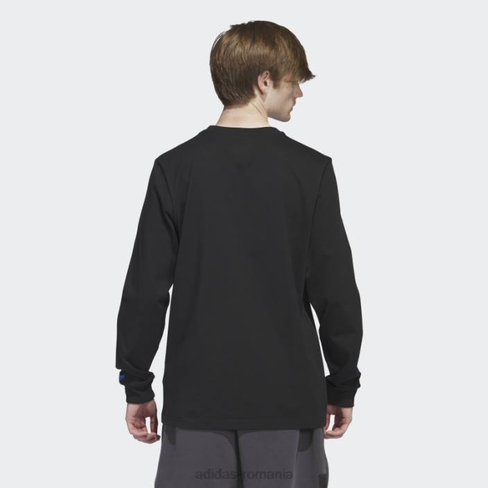 Adidas tricou cu mânecă lungă grafic shmoofoil negru bărbați negru/multicolor 2JBN5677