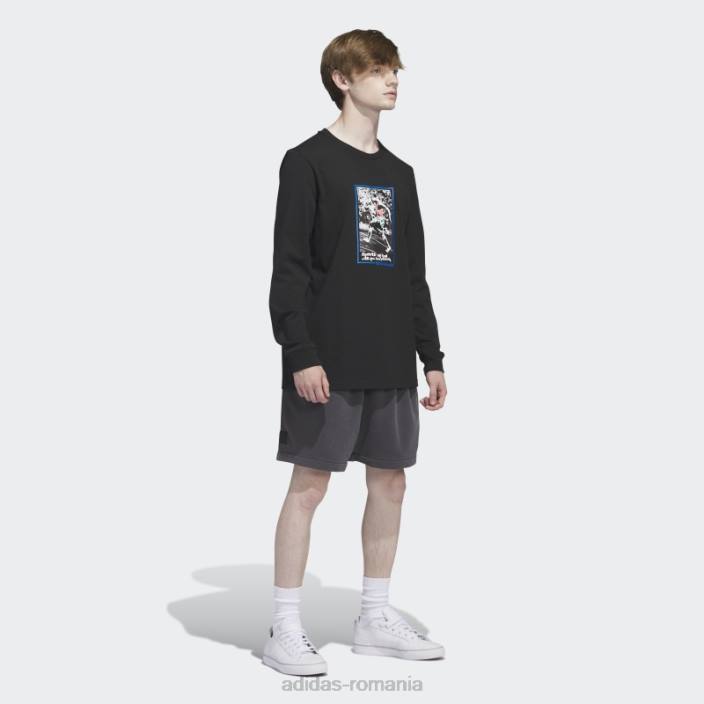 Adidas tricou cu mânecă lungă grafic shmoofoil negru bărbați negru/multicolor 2JBN5677