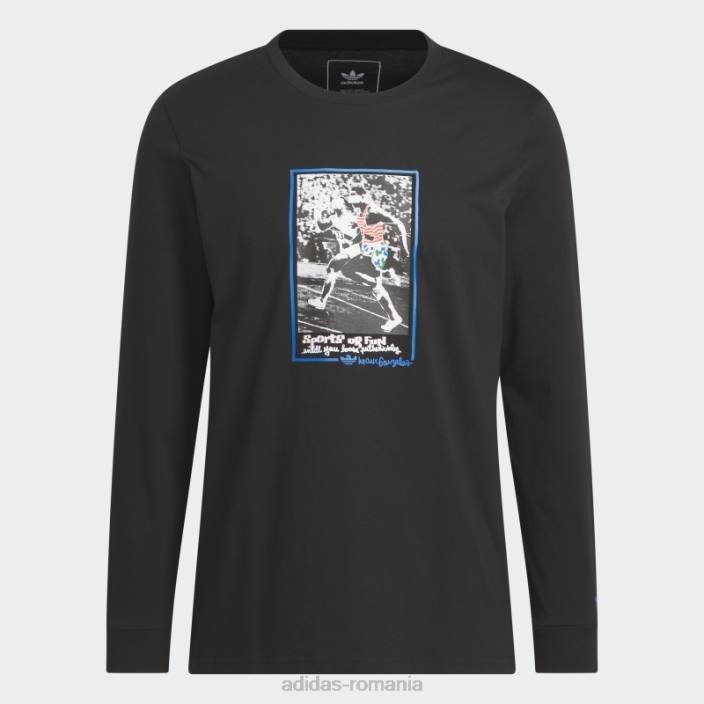 Adidas tricou cu mânecă lungă grafic shmoofoil negru bărbați negru/multicolor 2JBN5677