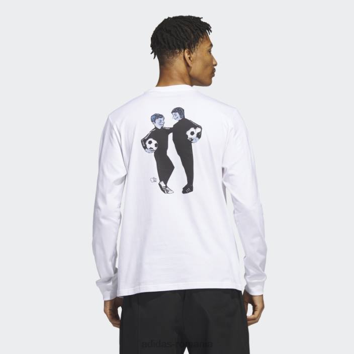 Adidas tricou cu mânecă lungă prieteni de fotbal alb mărar bărbați alb/multicolor 2JBN5759