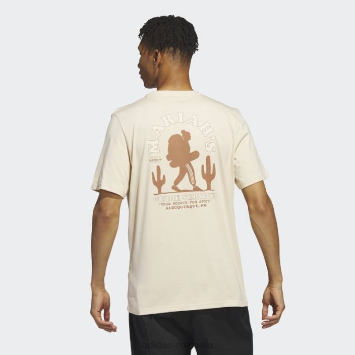 Adidas tricou cu mânecă scurtă de afaceri Sand Mariah bărbați nisip/argilă/alb 2JBN5405