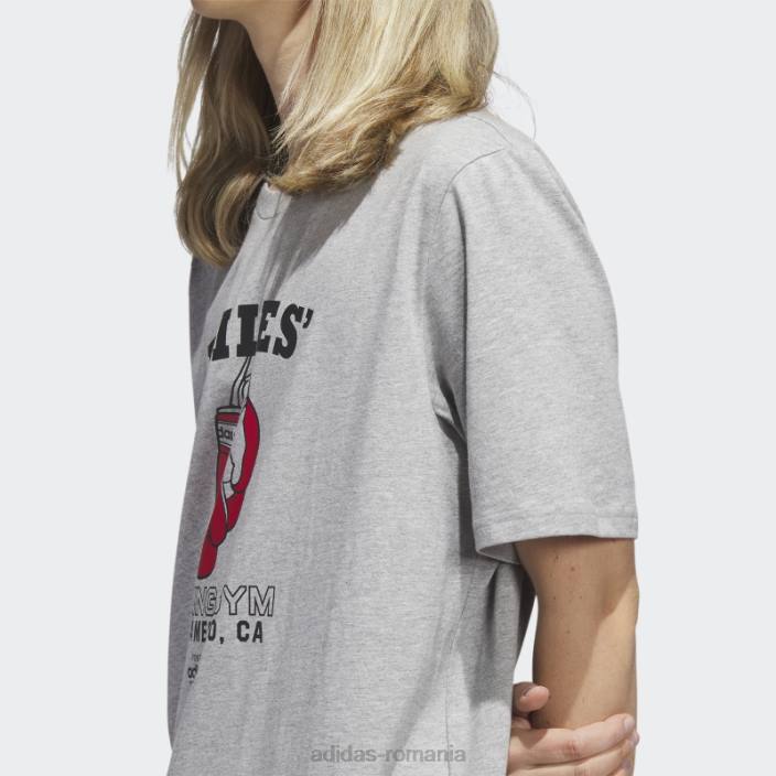 Adidas tricou cu mânecă scurtă pentru afaceri de la modă scarlet miles bărbați gri mediu/negru/stacojiu 2JBN5094