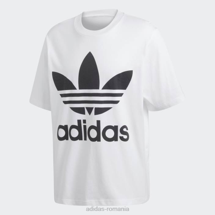 Adidas tricou cu trefoil supradimensionat alb bărbați alb 2JBN1696